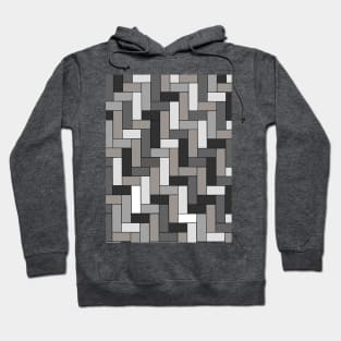 Grey Geometric Tile Pattern Hoodie